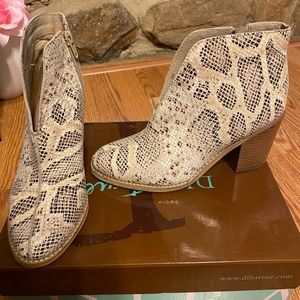 diba true snakeskin booties